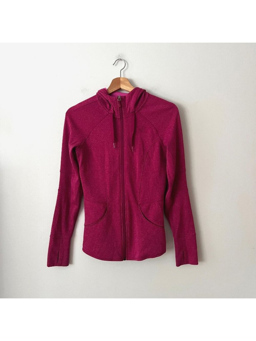 The North Face Pink Lightweight Fleece Full Zip Hooded Jacket Women's Size Small